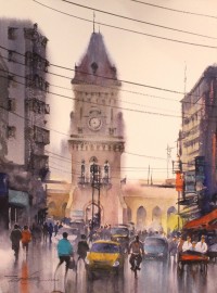 Sarfraz Musawir, 11 x 15 Inch, Watercolor on Paper, Cityscape Painting, AC-SAR-154